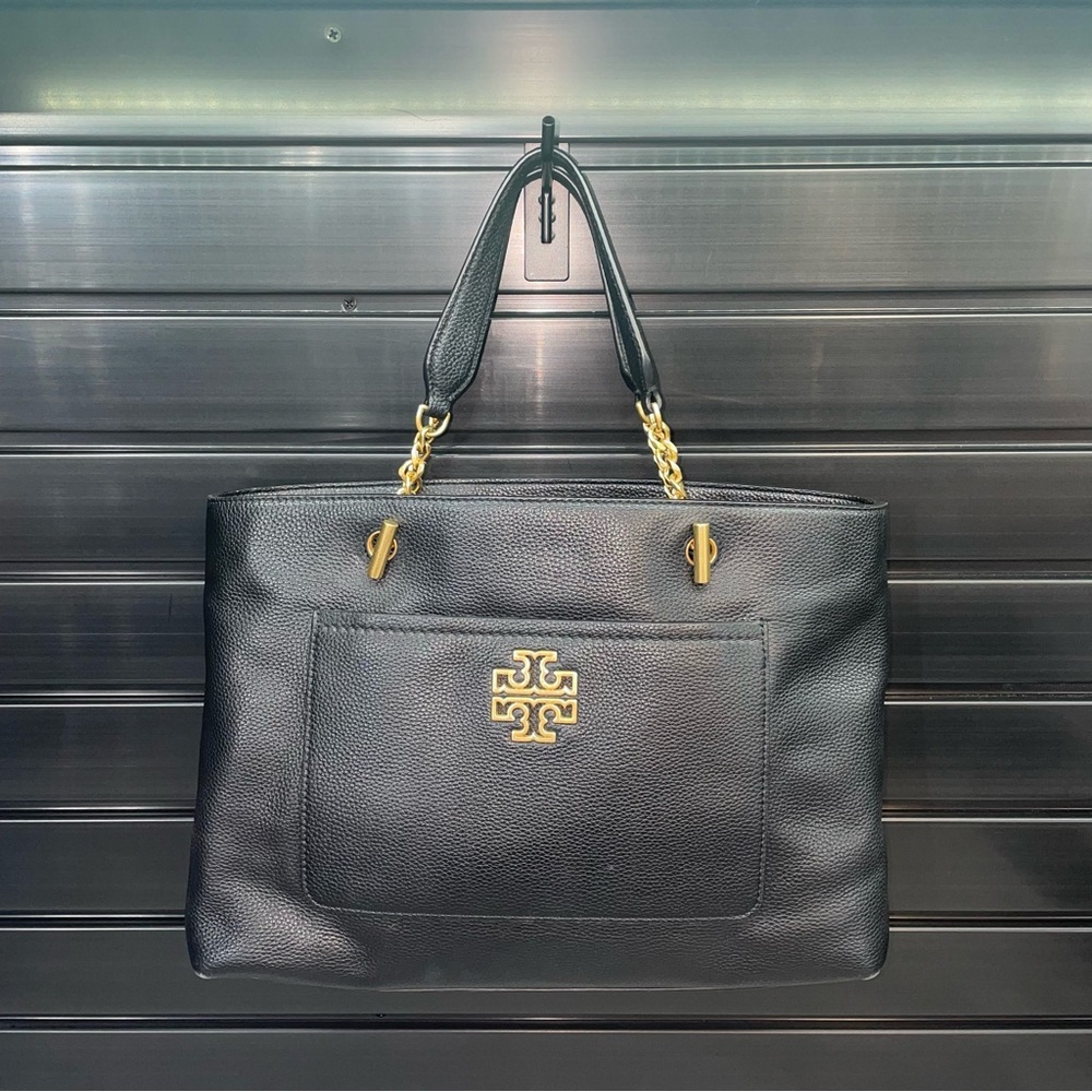 Tory Burch Slouchy Tote Leather Bag Black